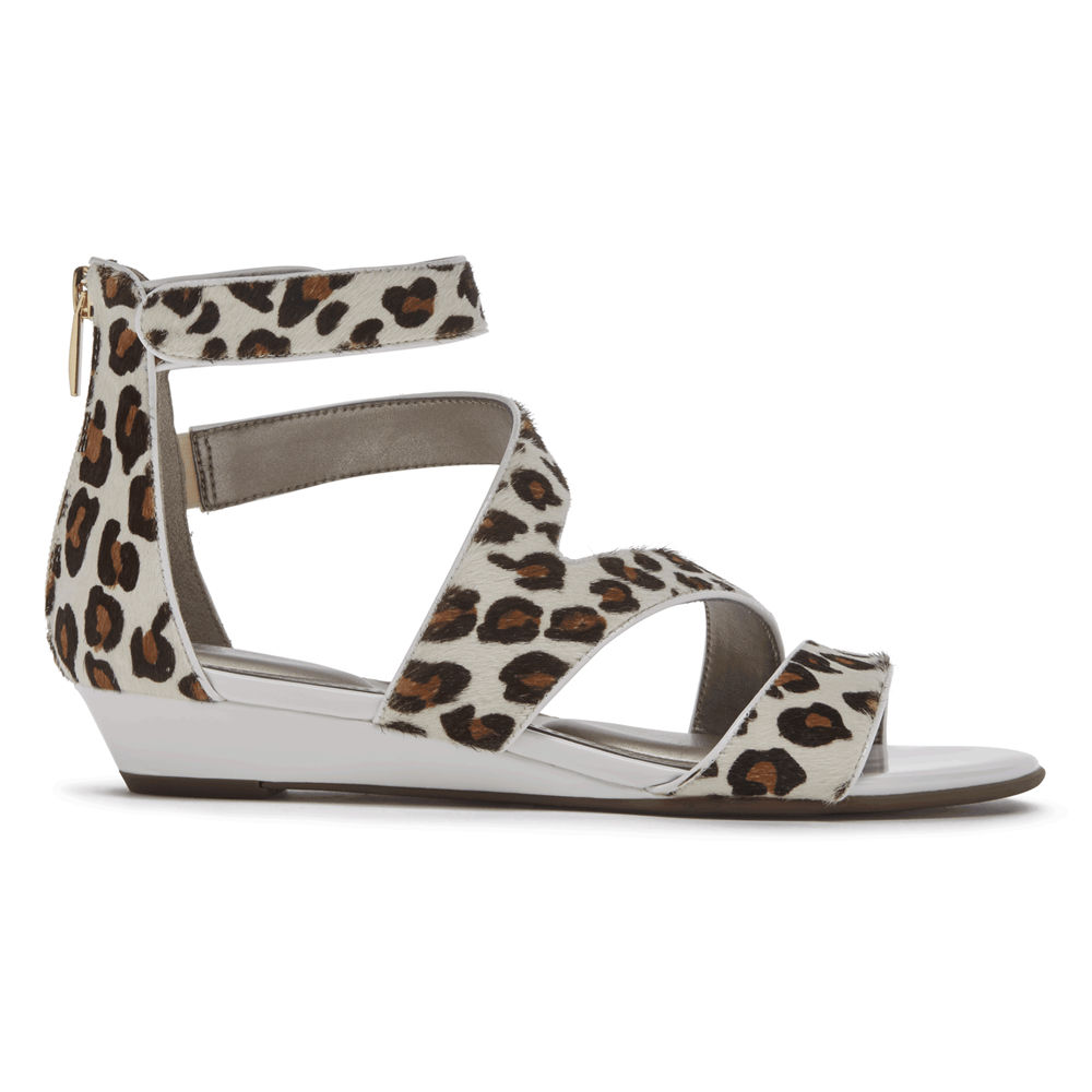 Rockport Singapore Womens Sandals - Total Motion Zandra Strappy Leopard - QJ8401257